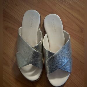 Gold Cole Haan sandals